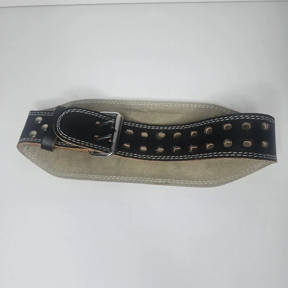 Altus Black Leather Weightlifting Belt Vintage Double Prong Powerlifting Small